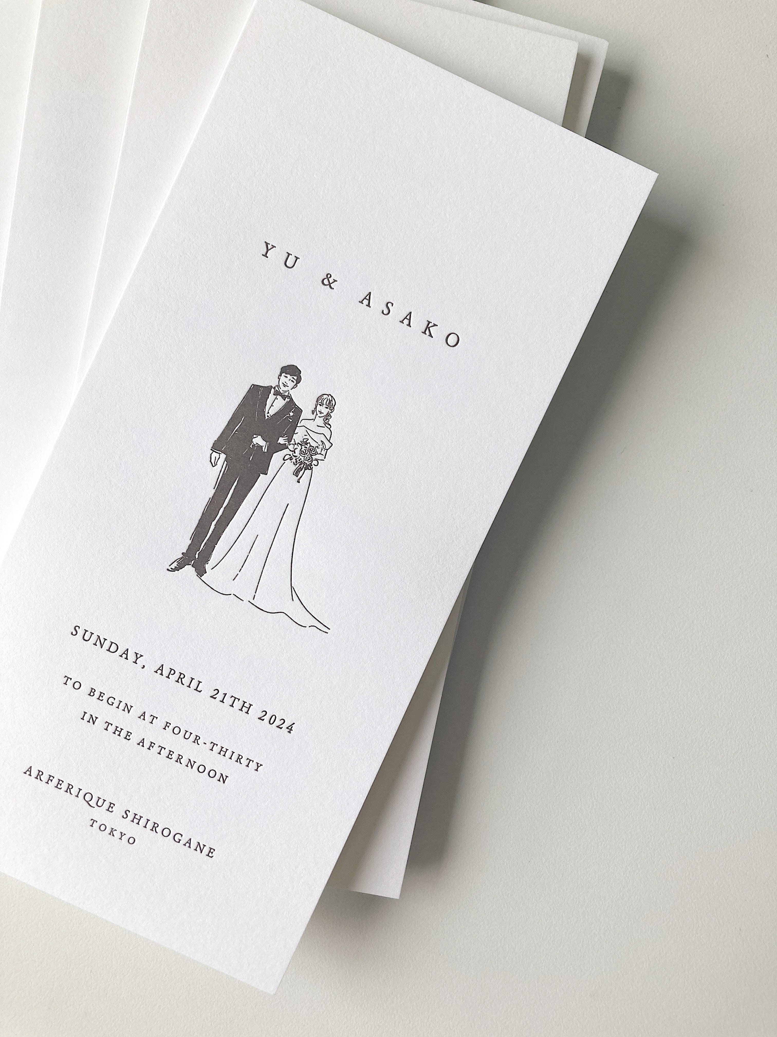 結婚式席次表 活版印刷 デザイン ペーパーアイテム コットンペーパー