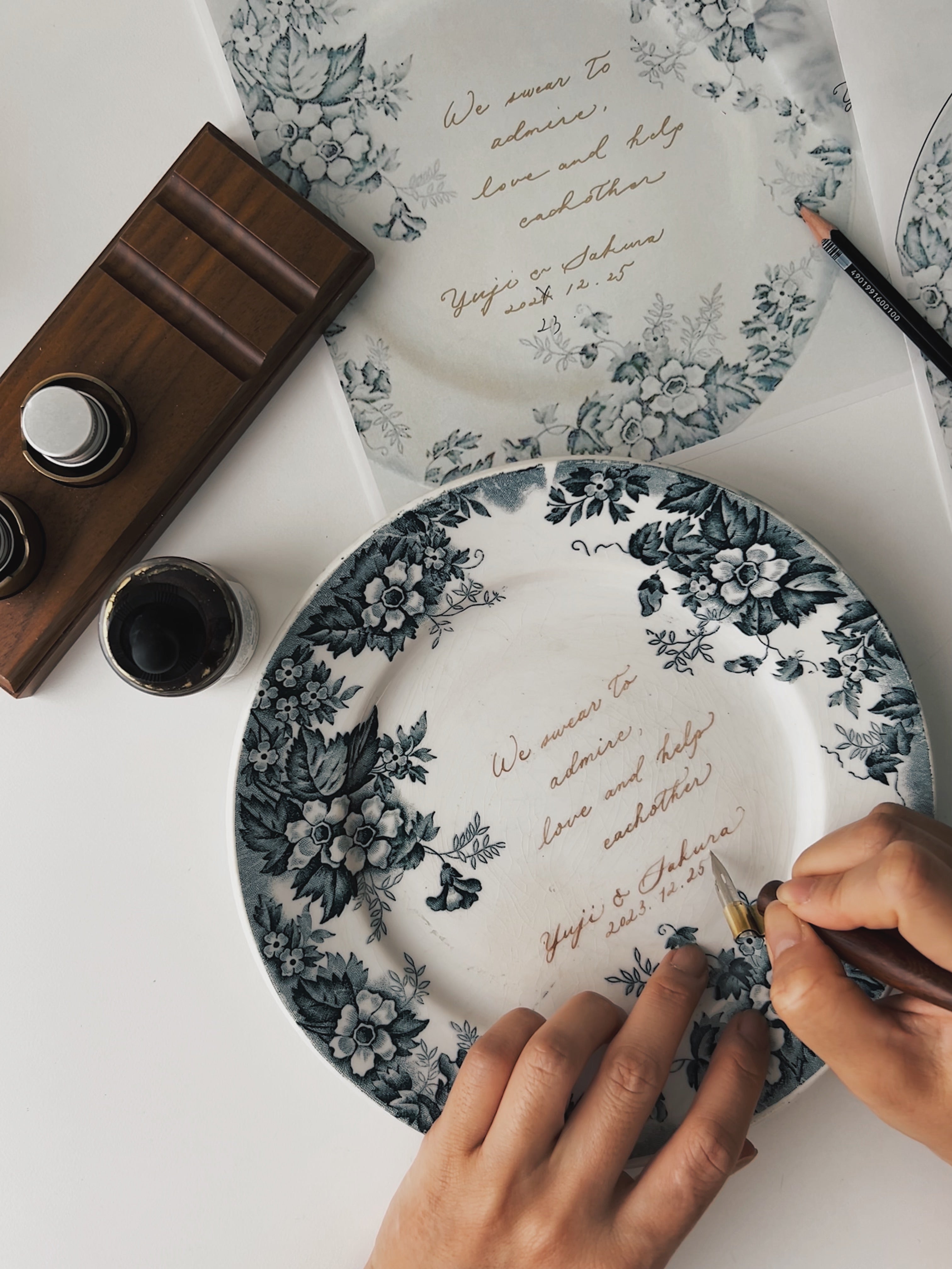 カリグラフィー筆耕 プレート 結婚証明書 ウェディング