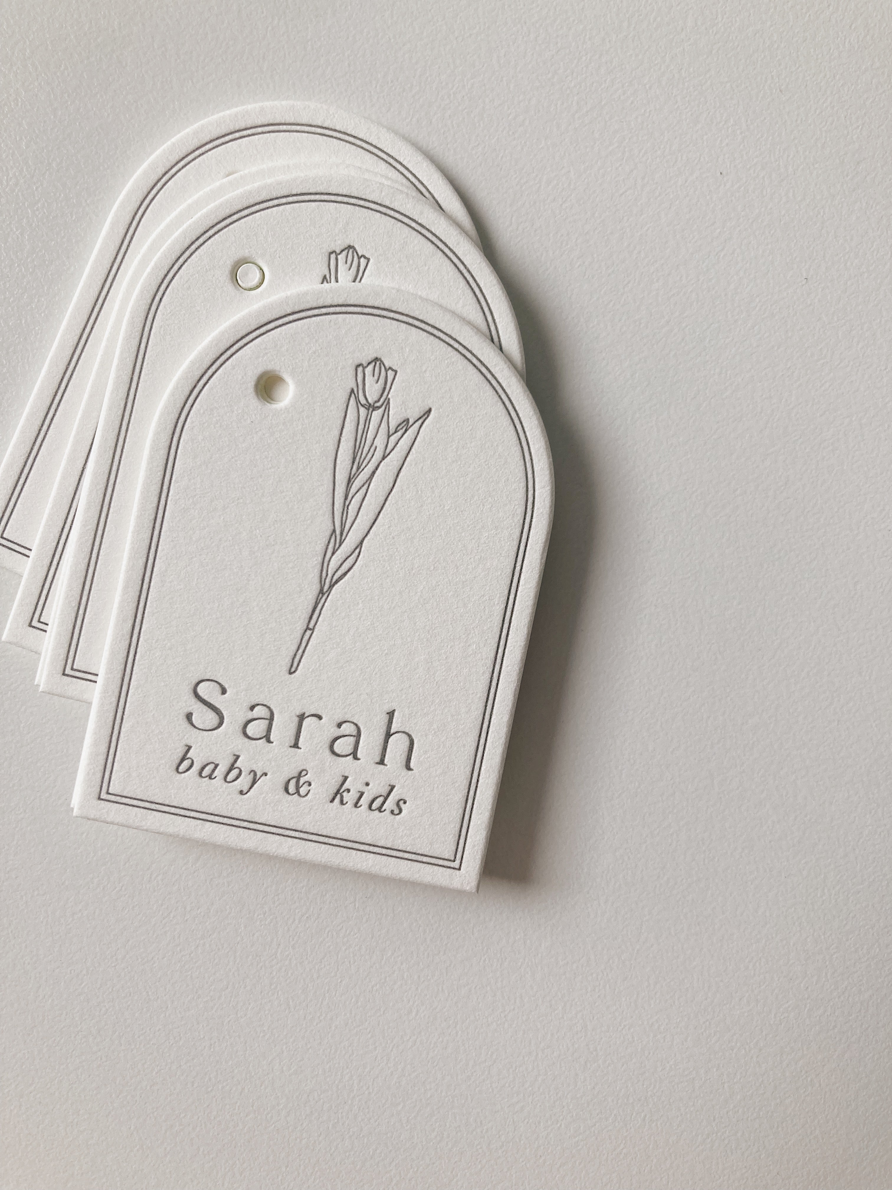 活版印刷 タグデザイン 韓国子供服