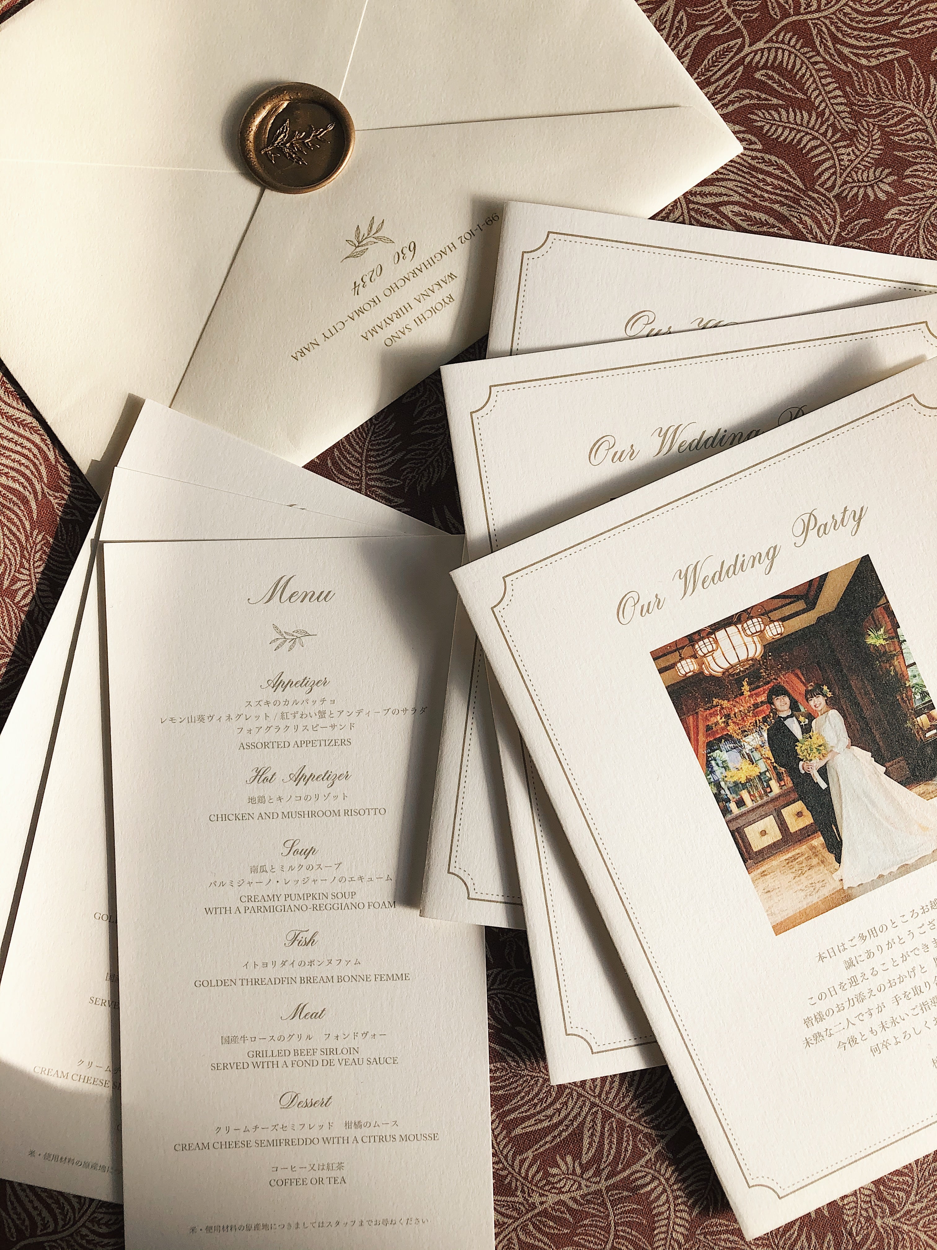 ウェディング席次表 メニュー表 フルオーダーデザイン