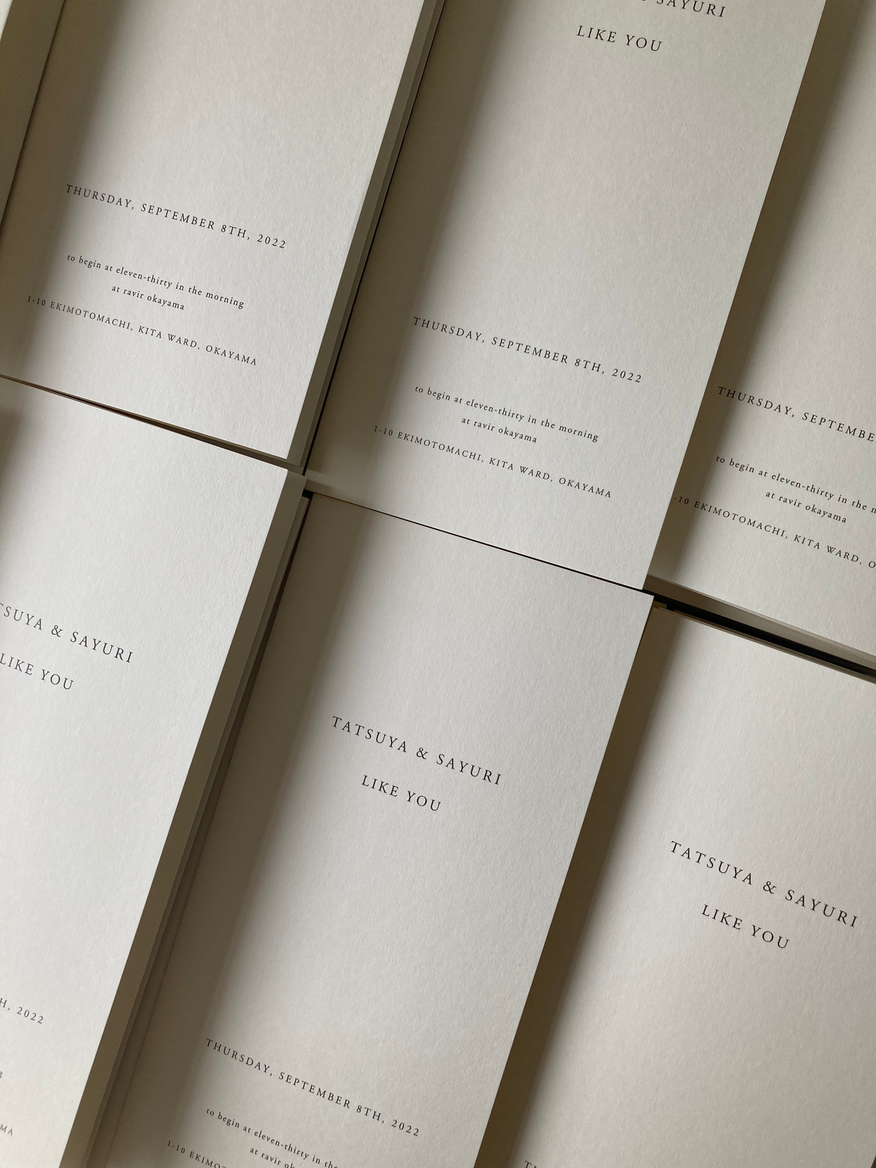 三つ折り席次表 デザイン ウェディングペーパーアイテム