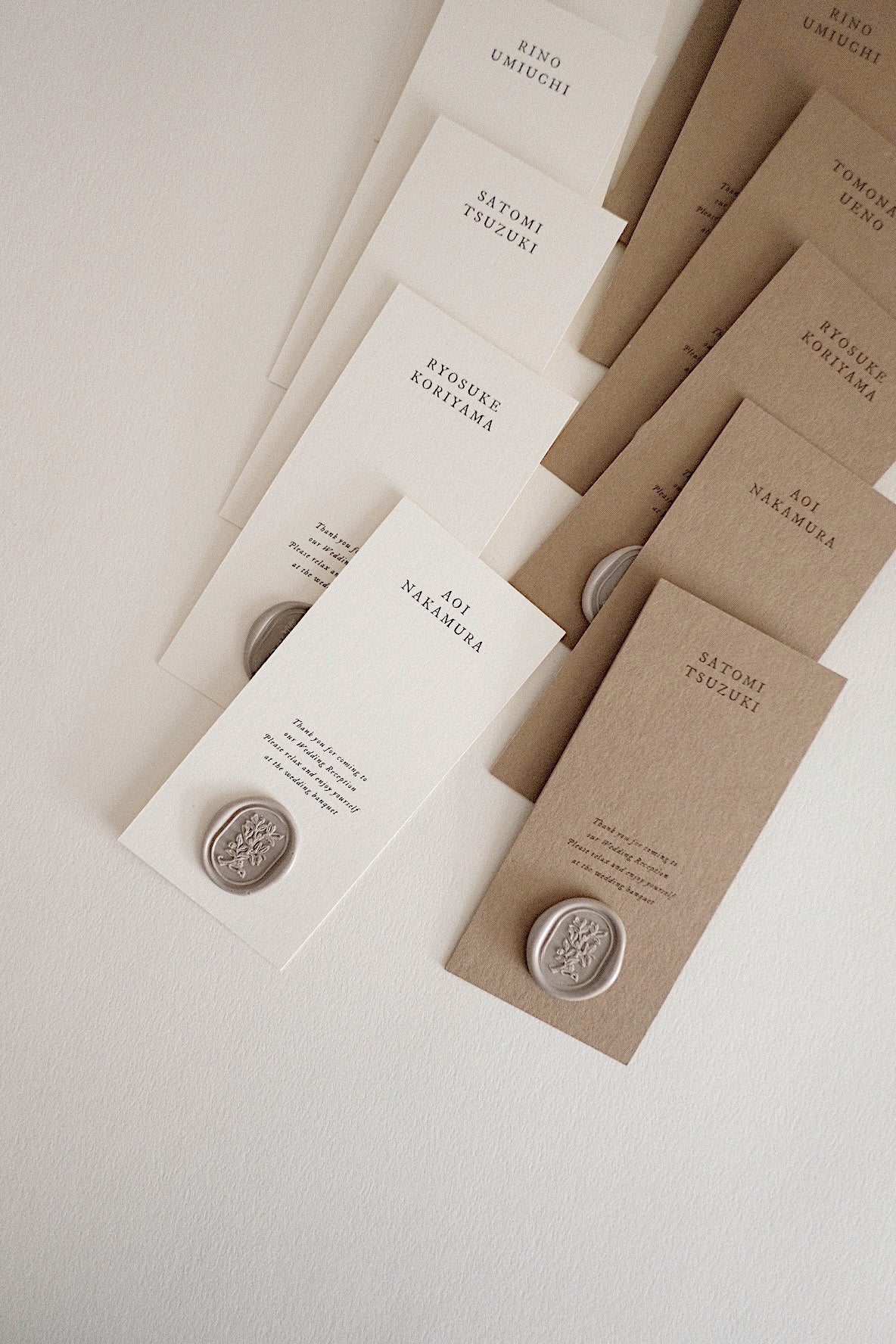 結婚式ペーパーアイテム 席札 シーリングスタンプ ウェディング エスコートカード