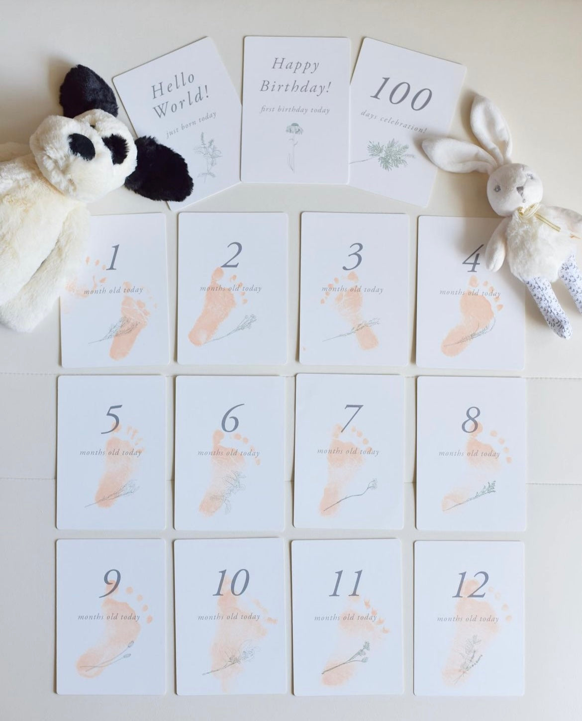 Milestone Card Set / お花とハーブのマンスリーカードセット