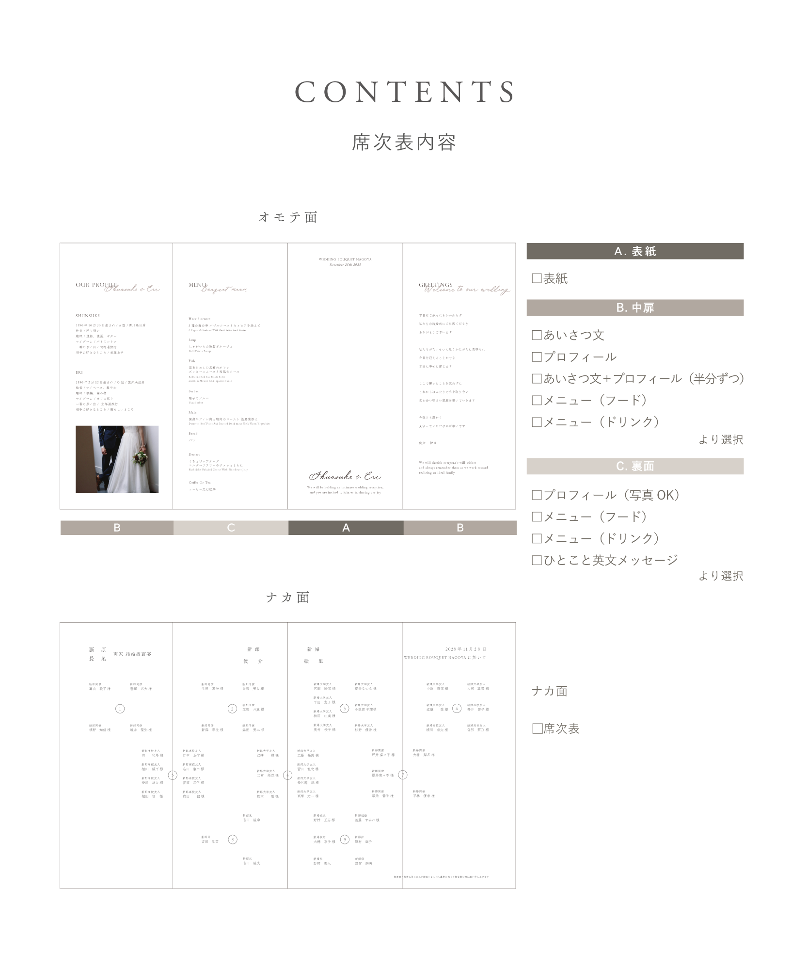 fondant chocolat / 席次表