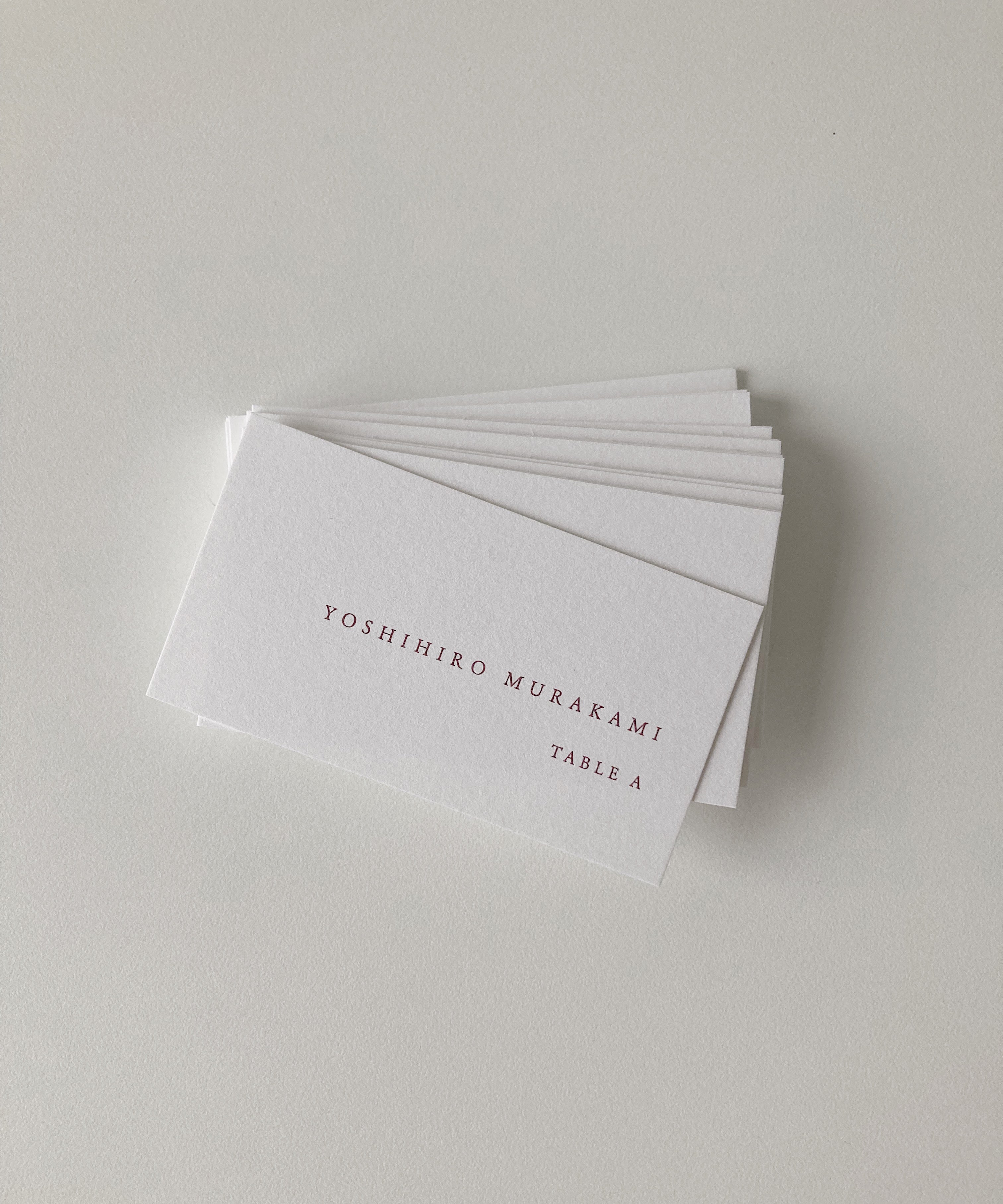 Escort cards / 両面印刷のエスコートカード
