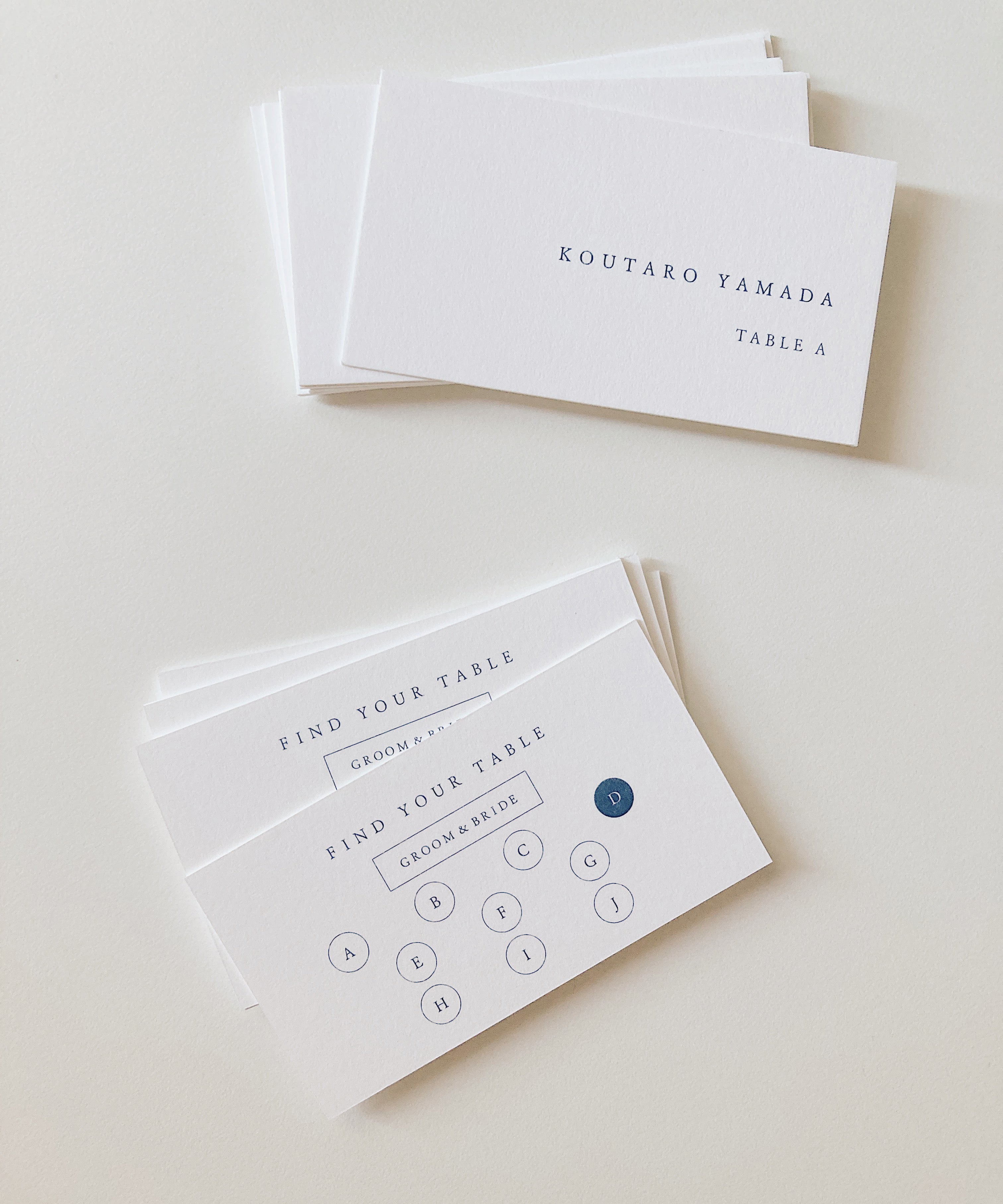 Escort cards / 両面印刷のエスコートカード