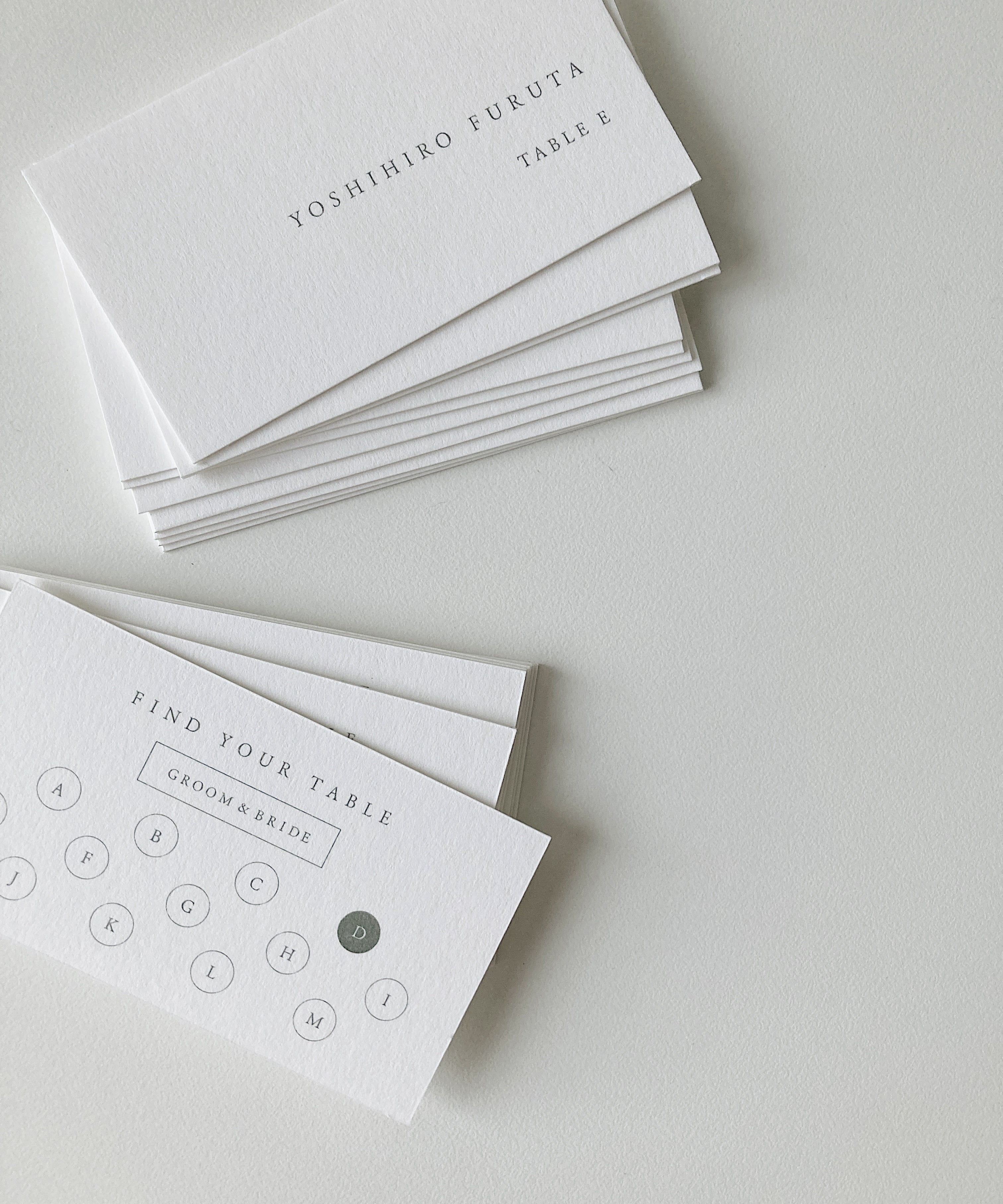 Escort cards / 両面印刷のエスコートカード