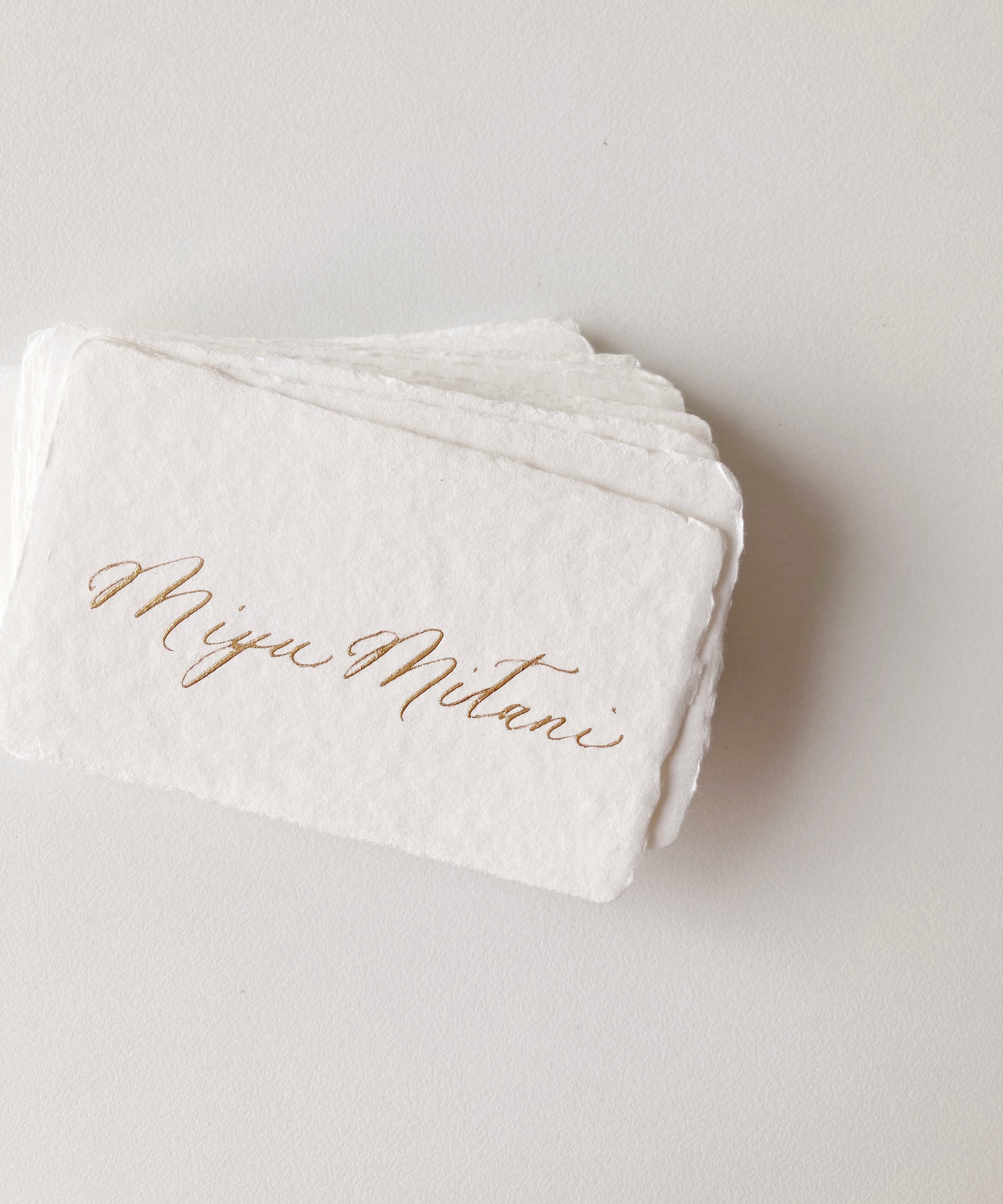 Calligraphy + Washi Place cards / カリグラフィーと和紙の席札