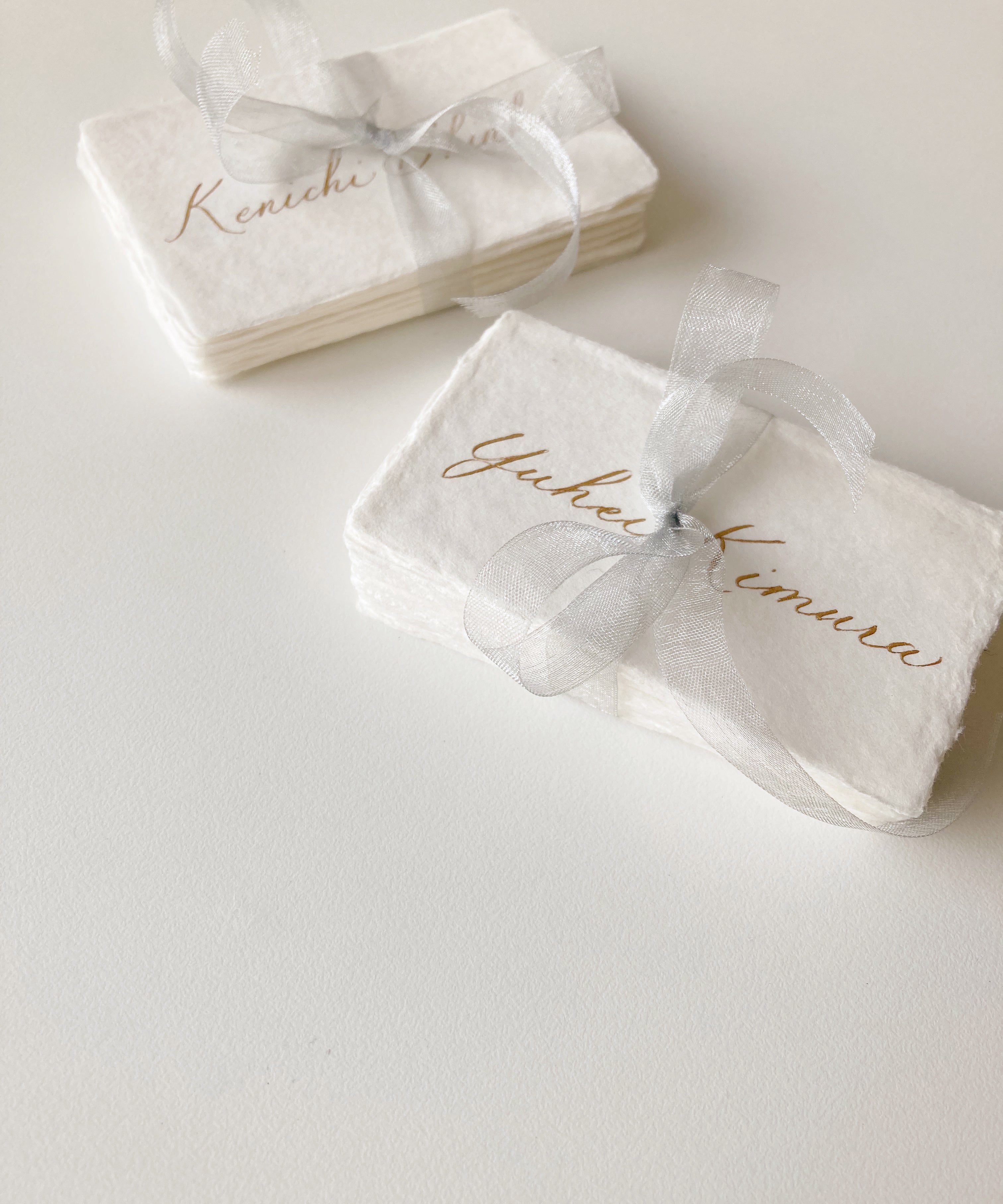 Calligraphy + Washi Place cards / カリグラフィーと和紙の席札