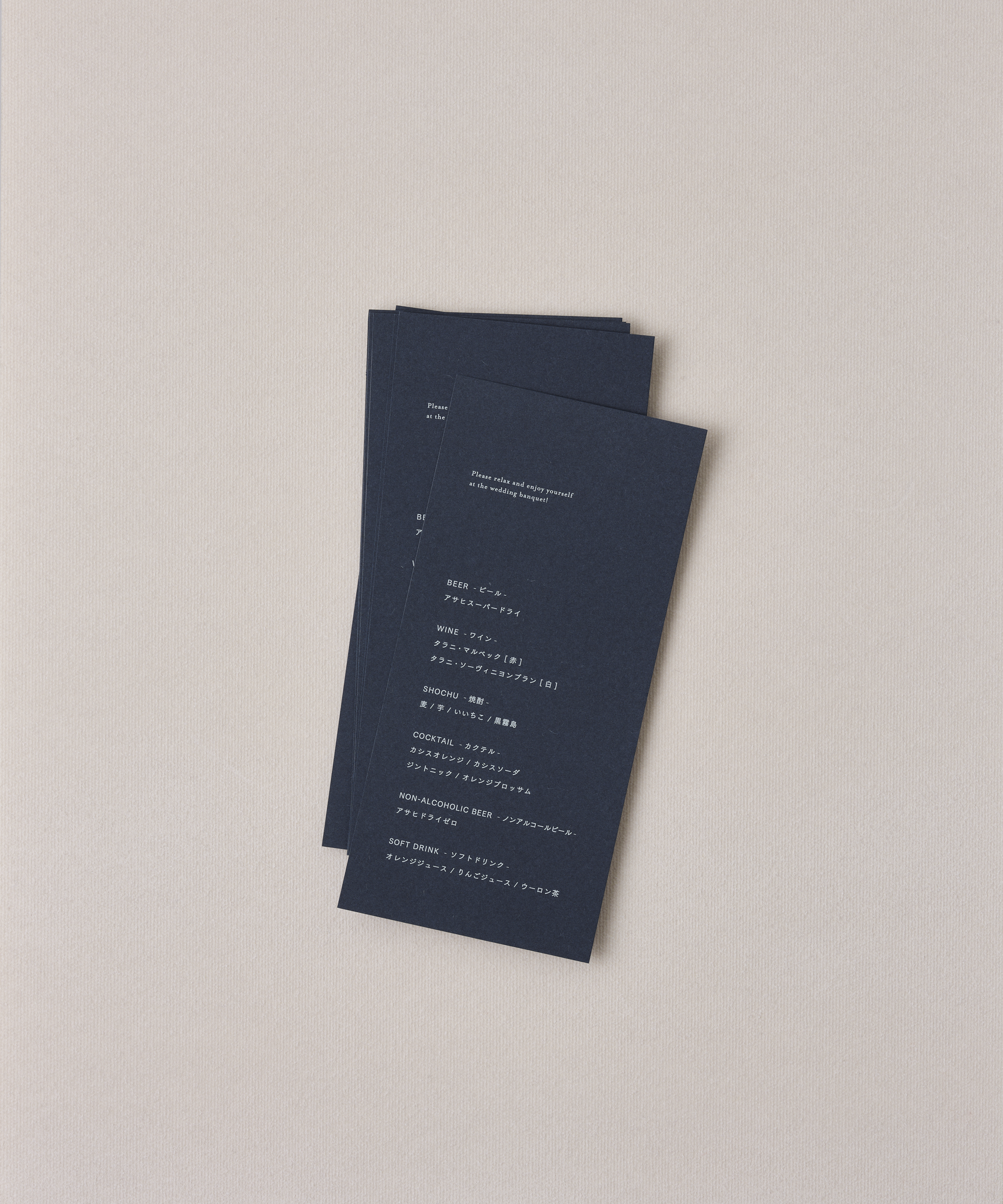 [ package C ] oxford / メニュー表＋席札set