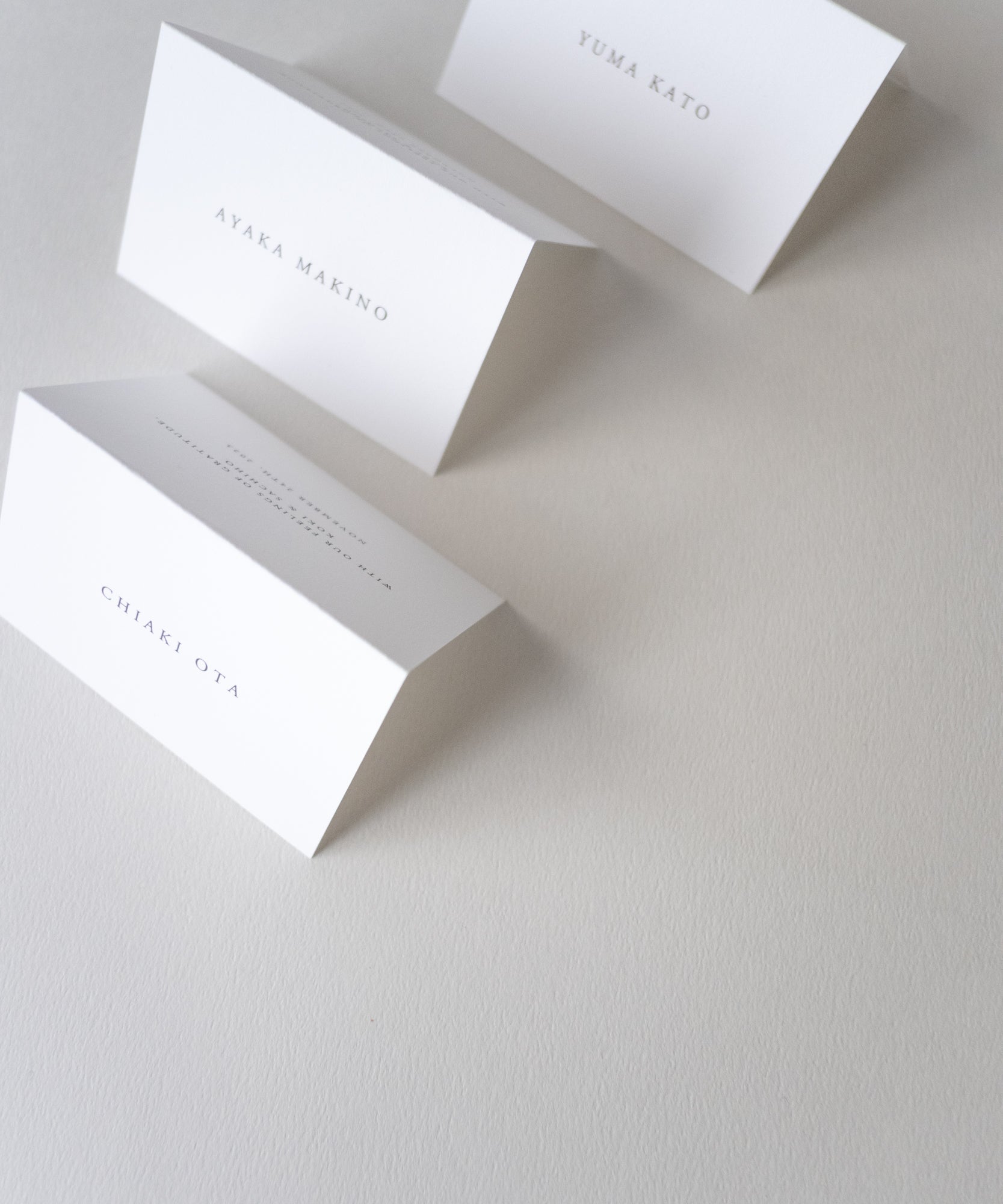 Folded Place cards / 二つ折りの席札